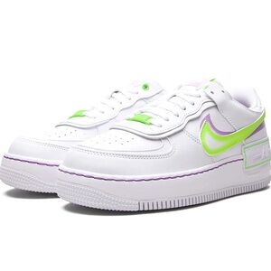 NIKE Air Force 1 Low Shadow White Electric Green Size 10